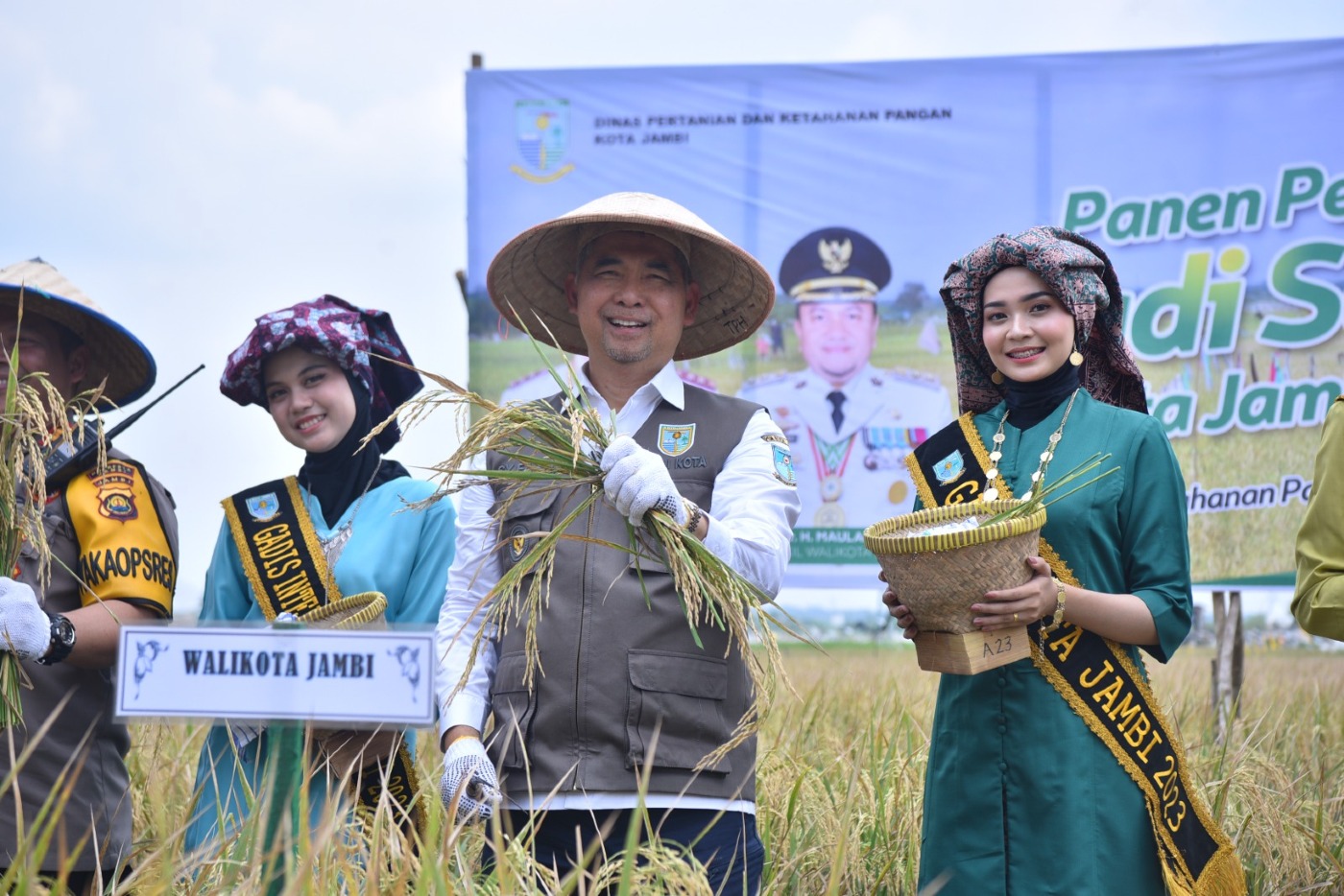 cover Upaya Pengendalian Inflasi, Fasha Panen Perdana Padi Sawah