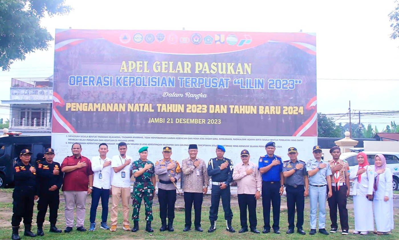 cover Sekda Kota Jambi A. Ridwan Hadiri Apel Gelar Pasukan Pengamanan Nataru