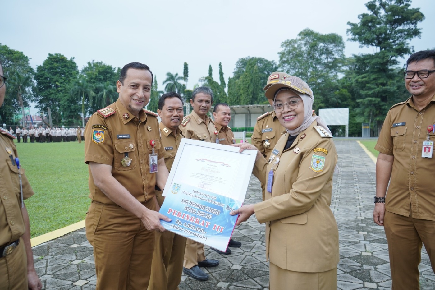cover Pj Wali Kota Jambi Apresiasi Hasil Audit Kearsipan ; DPMPPA Peringkat 1, BKPSDMD Peringkat 2, Diskominfo Peringkat 3