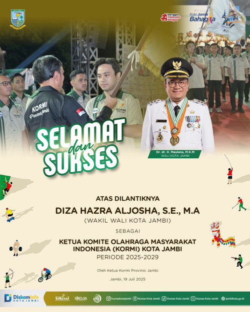 cover Pelantikan Meriah, Diza Pimpin KORMI Kota Jambi : "Semangat Baru Olahraga Masyarakat Dimulai!"